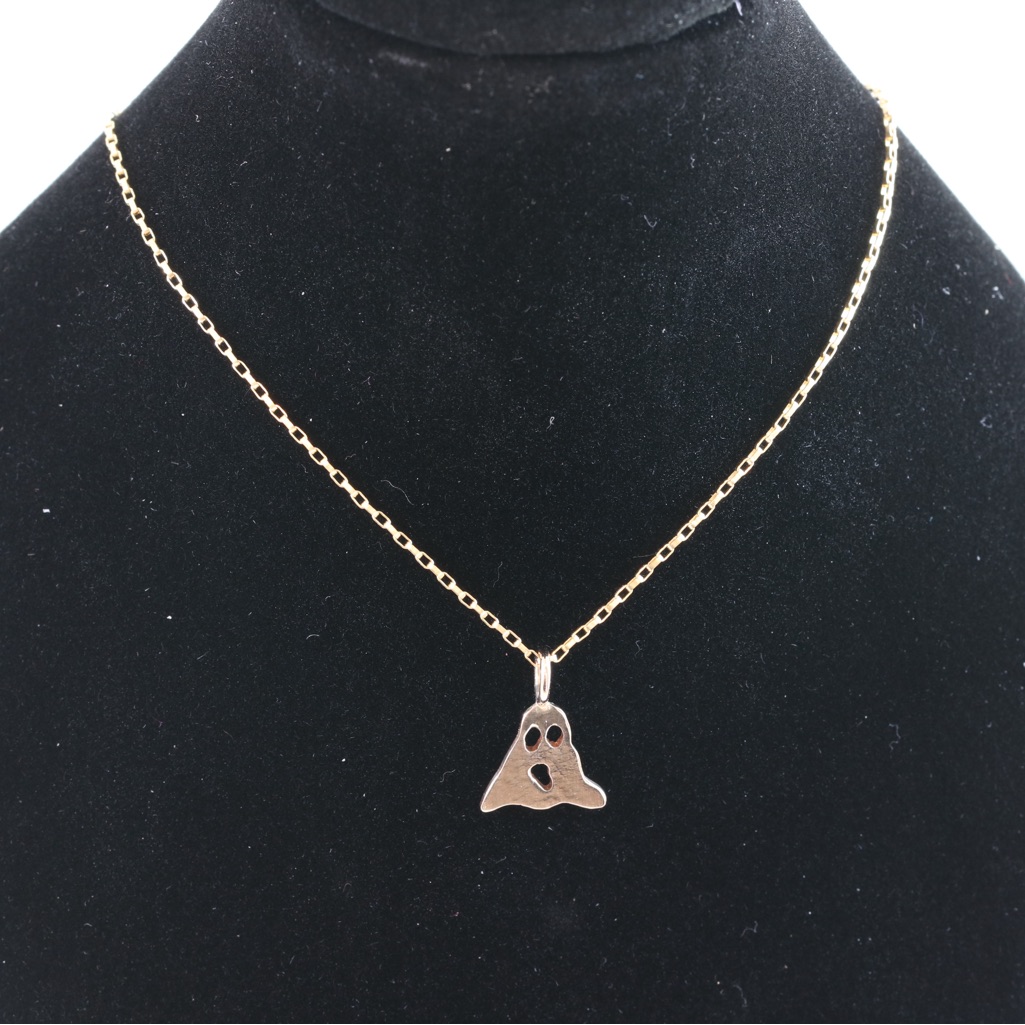 14k Gold Filled Ghost Necklace 18 Chain 72$